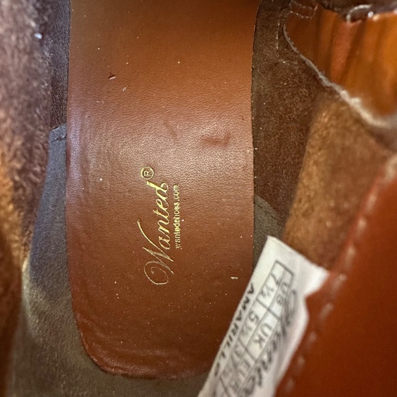 Wanted Women' 7.5 Brown & Gold Decor Zip Closure Synthetic Leather Ankle Boots - Picture 13 of 15